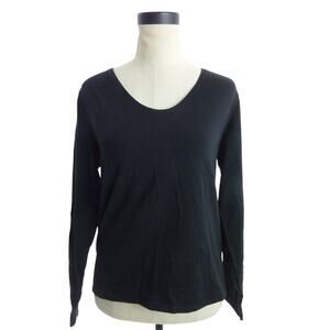NWT Everlane Stretch Ballte Neck Tee Black XL Long Sleeve Top